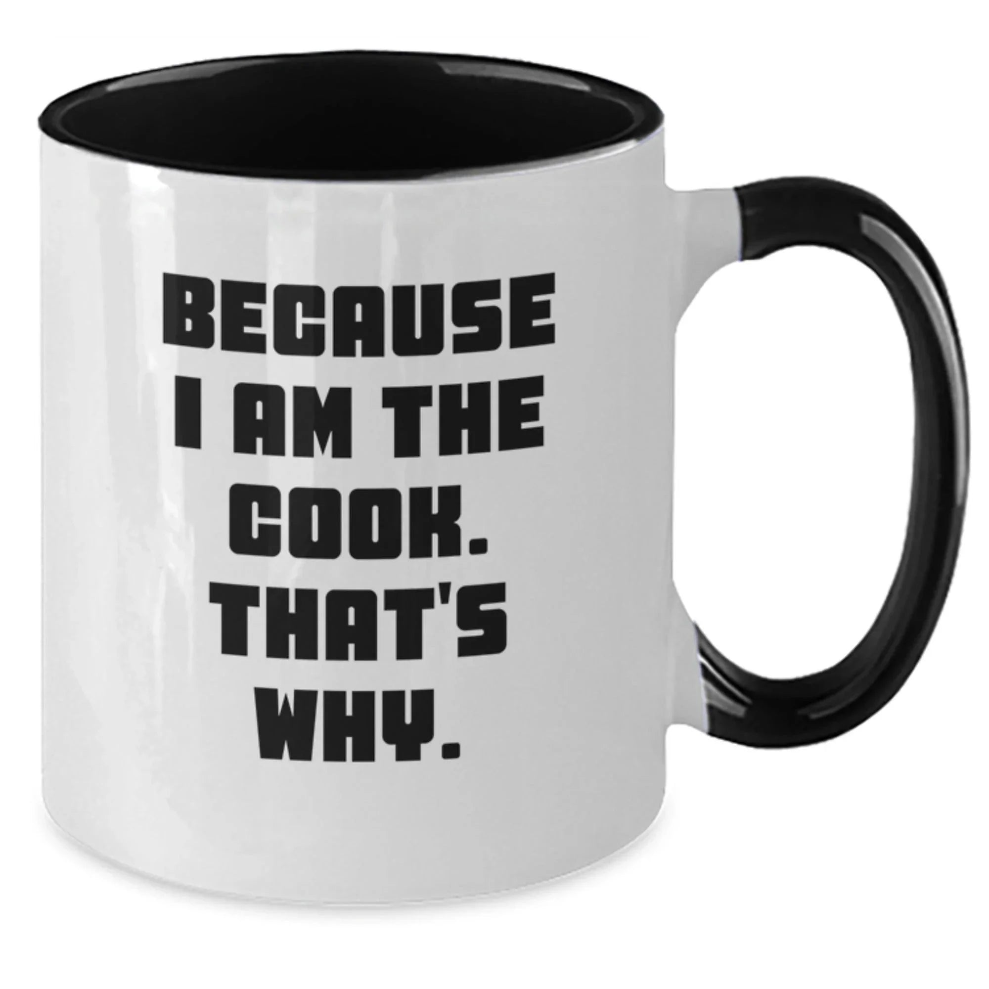 Funny Cook Gifts from Men to Women Friends Coworkers Family with Two Tone Coffee Mug Because I Am The Cook That's Why Christmas Unique Gift Ideas