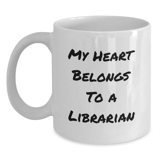 Funny Librarian Gifts from Friends for Librarian Lover White Coffee Mugs Christmas Unique Presents - Main