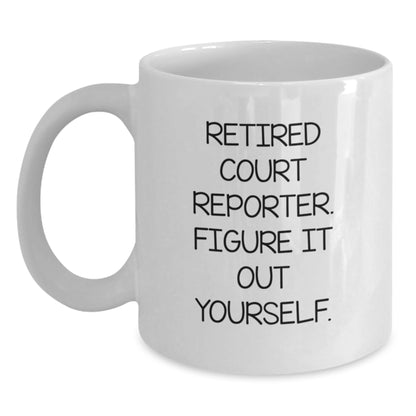 Funny Quote for Court Reporter Gifts from Friends or Family - White Christmas Coffee Mug - 11oz or 15oz Capacity - Main