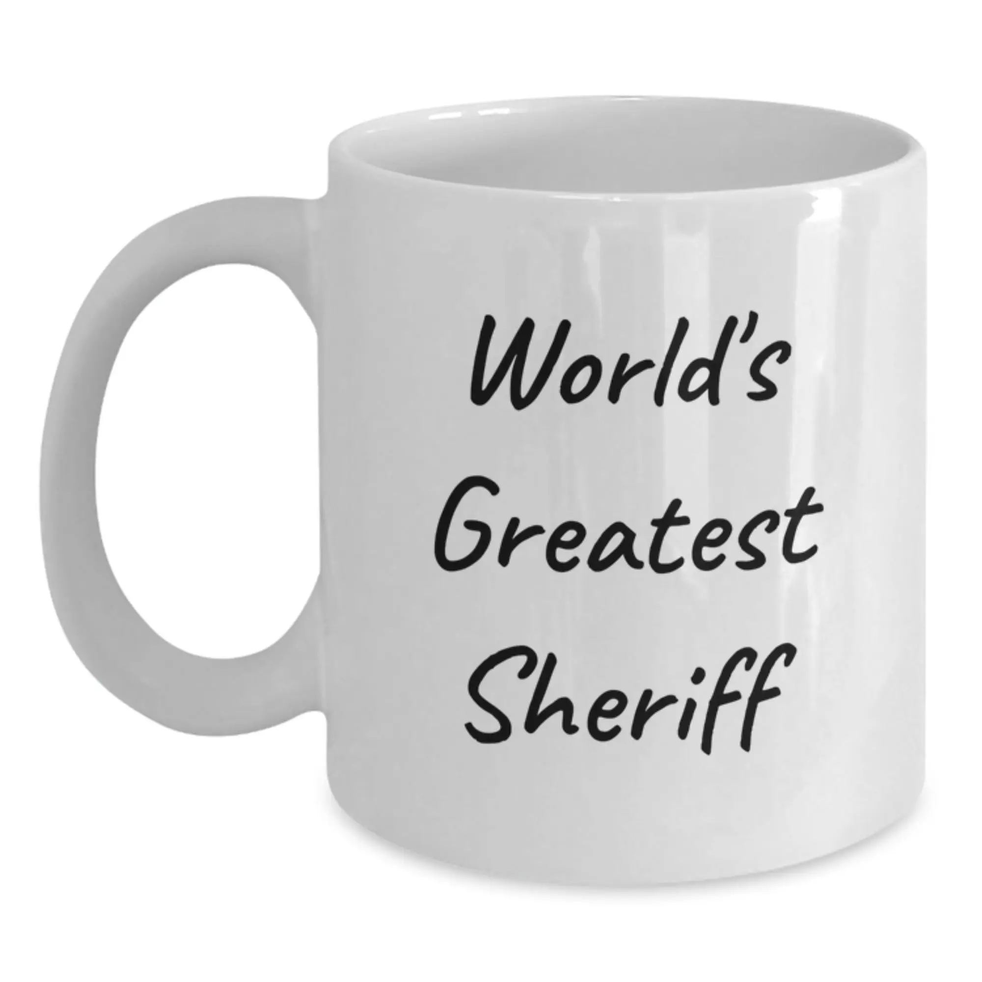 Funny Sheriff Gifts for Men - World's Greatest Sheriff White Coffee Mug, Unique Father's Day Unique Gifts from Family - Main
