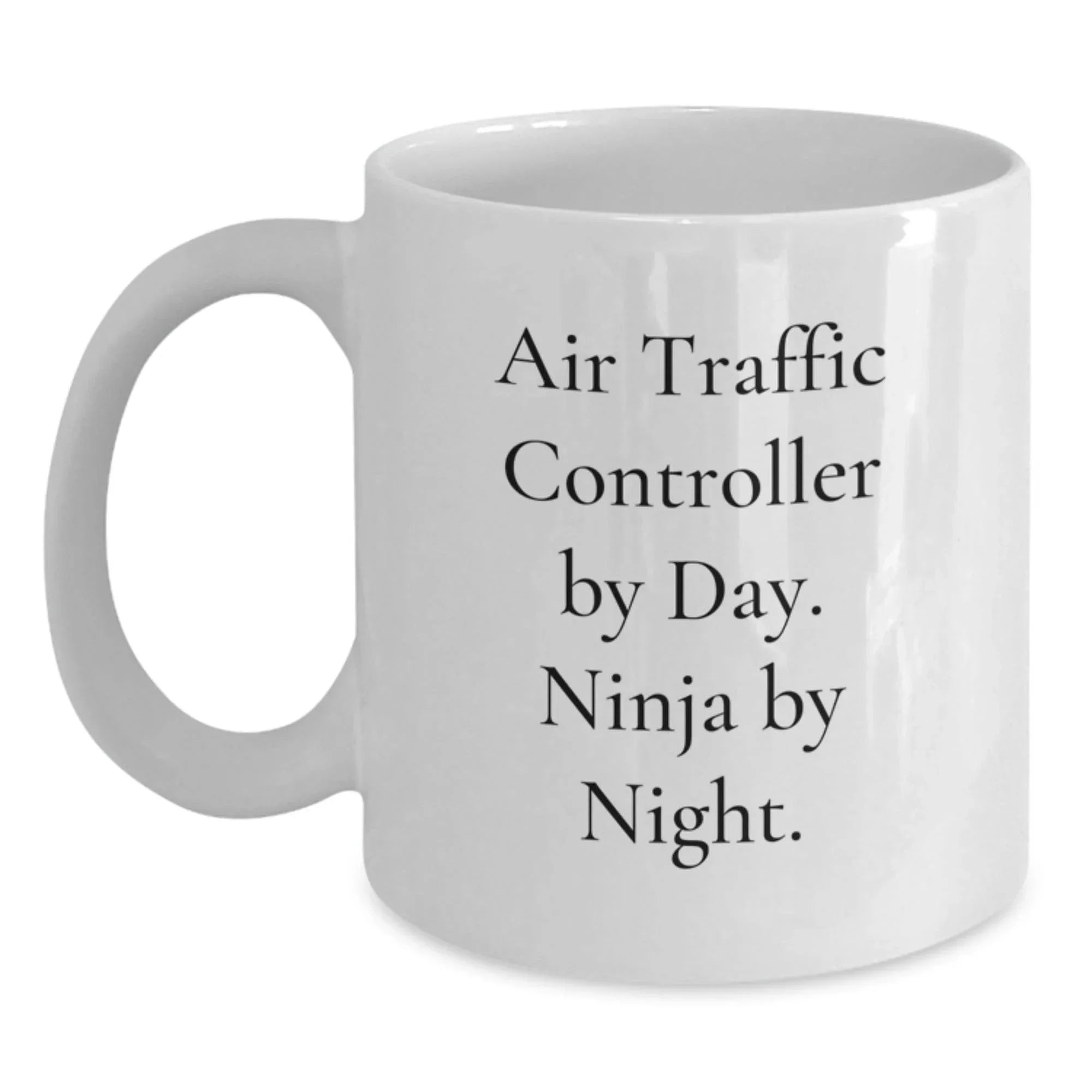 Funny Air Traffic Controller Gifts for Men from Coworkers, Unique White Coffee Mug Air Traffic Controller By Day. Ninja By Night. Christmas Unique Gifts for Air Traffic Controller