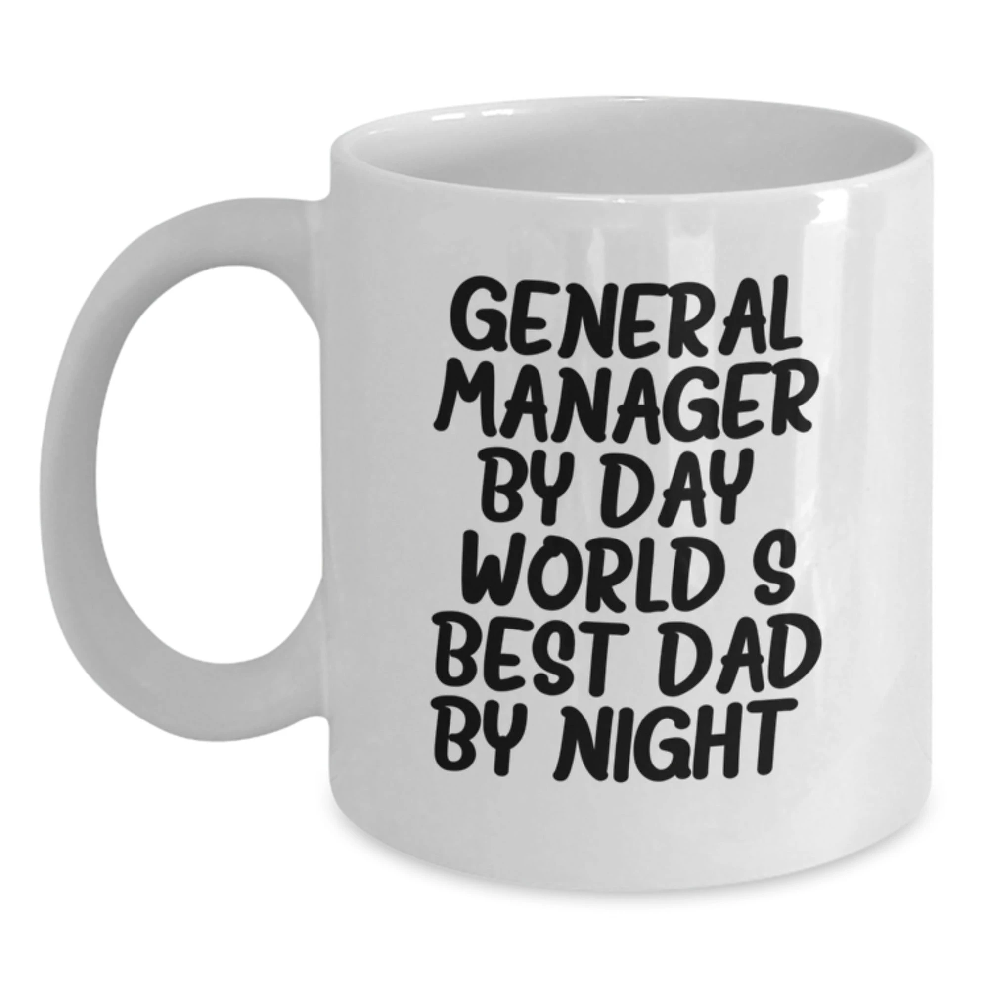 Funny General Manager Gifts from Friends and Family - World's Best Dad Coffee Mug, 11oz or 15oz White Ceramic Mug for Valentine's Unique Gifts