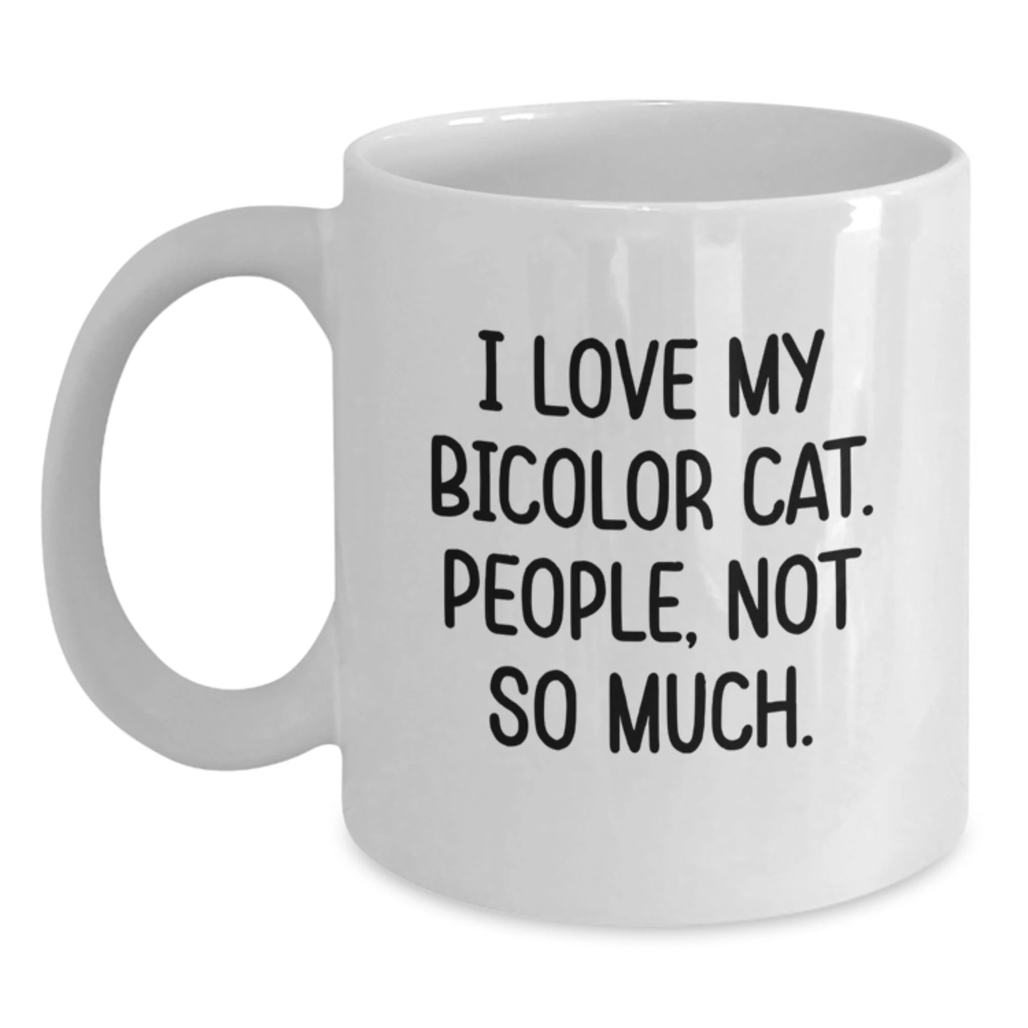 Bicolor Cat Lover's Humorous Graduation Gift, Funny White Coffee Mug from Friends to Family