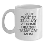 Funny Orange Tabby Cat Mom Gifts, White Coffee Mugs for Orange Tabby Cat Enthusiasts, Christmas Unique Presents from Friends