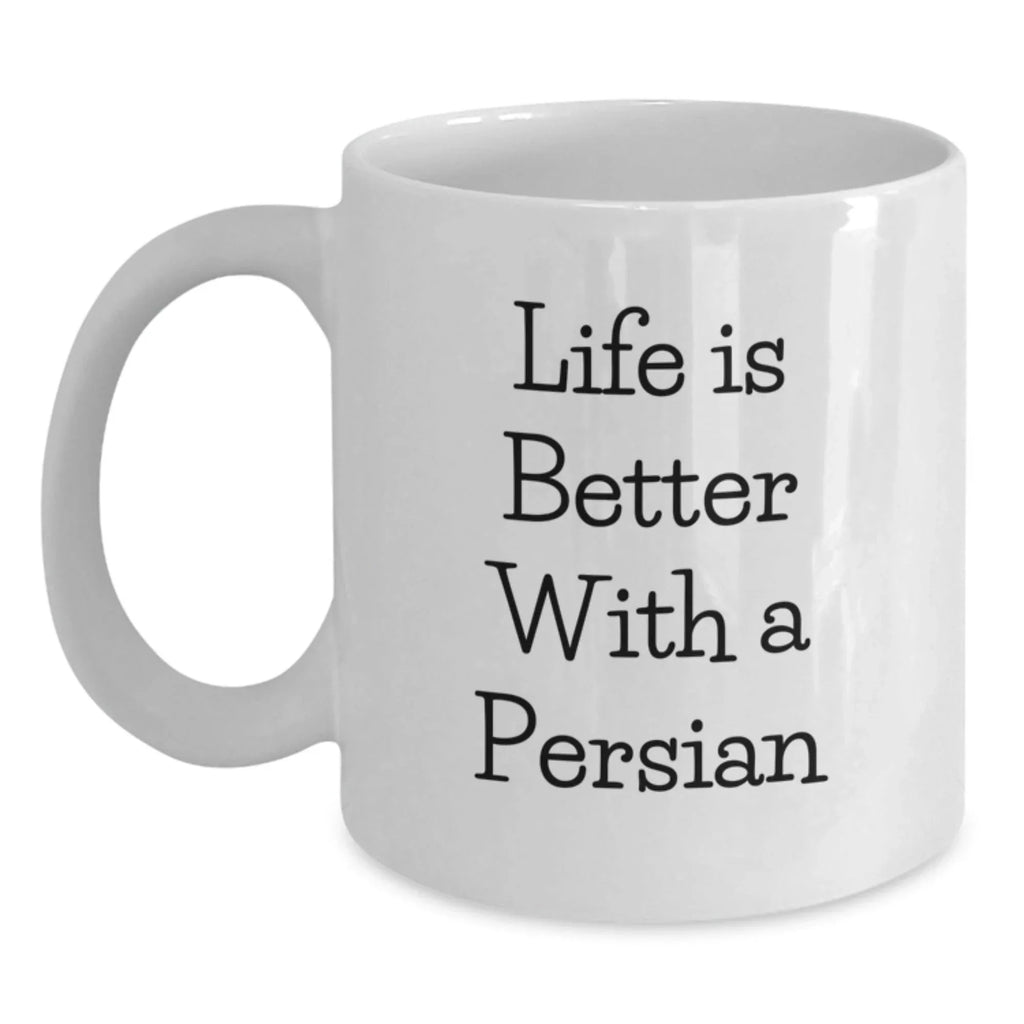 Funny Persian Cat White Coffee Mug Gifts from Men to Women for Valentine's Love