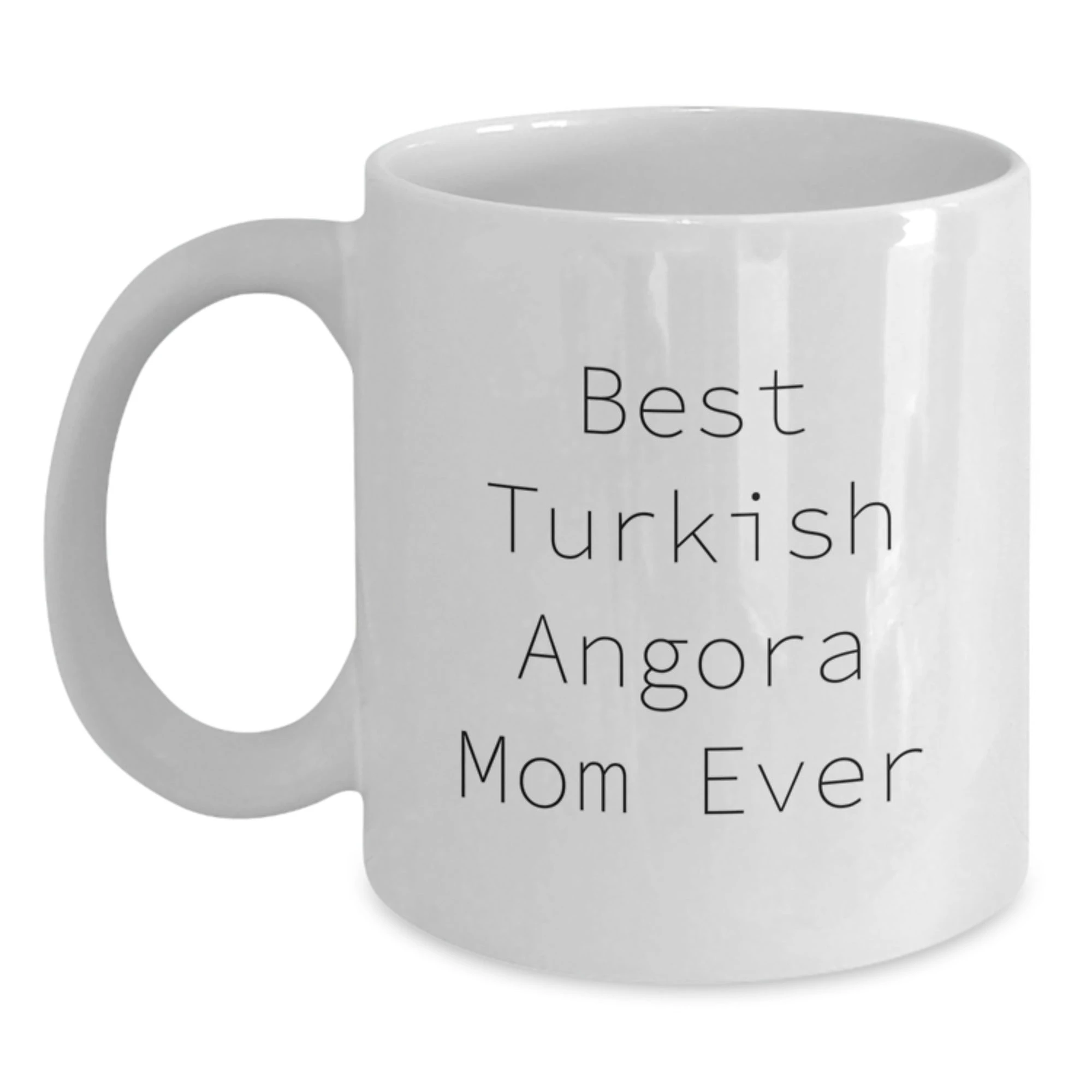 Funny Turkish Angora Cat Gifts for Mom, Valentine's Unique White Coffee Mugs from Friends
