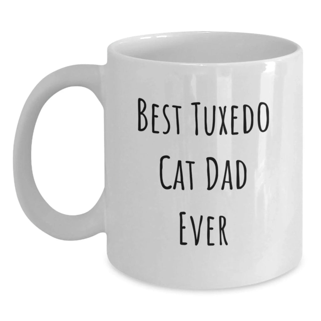 Funny Tuxedo Cat Dad Ever Gifts from Men to Son's Graduation, White Coffee Mug for Him