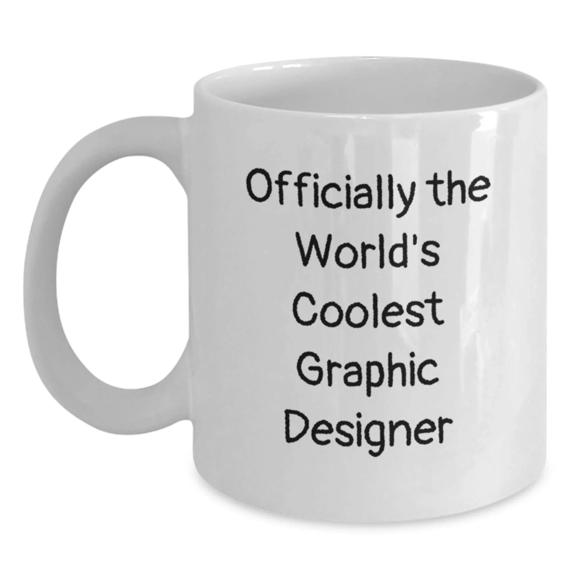 Funny Graphic Designer Gifts - White Coffee Mug, Perfect for Graduation, 'Officially The World's Coolest Graphic Designer' - Gifts from Family, Friends, Coworkers, Gifts for Graphic Designer