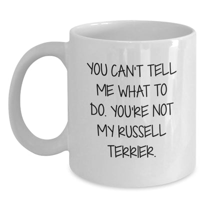 Russell Terrier Dog Lovers Funny Quote White Coffee Mug Gifts from Friends for Birthday - Main