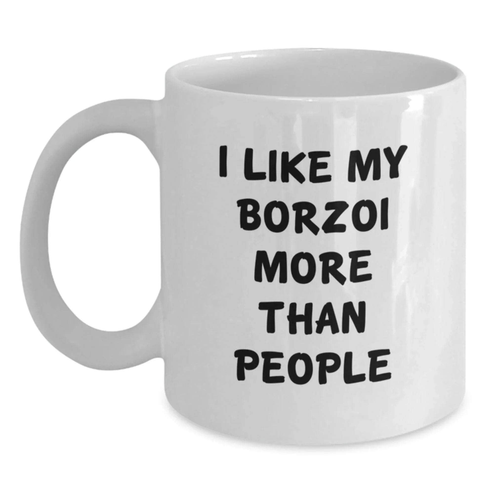 Funny Borzoi Dog White Coffee Mug Gifts for Men, Women, Friends, Valentine's Unique Presents