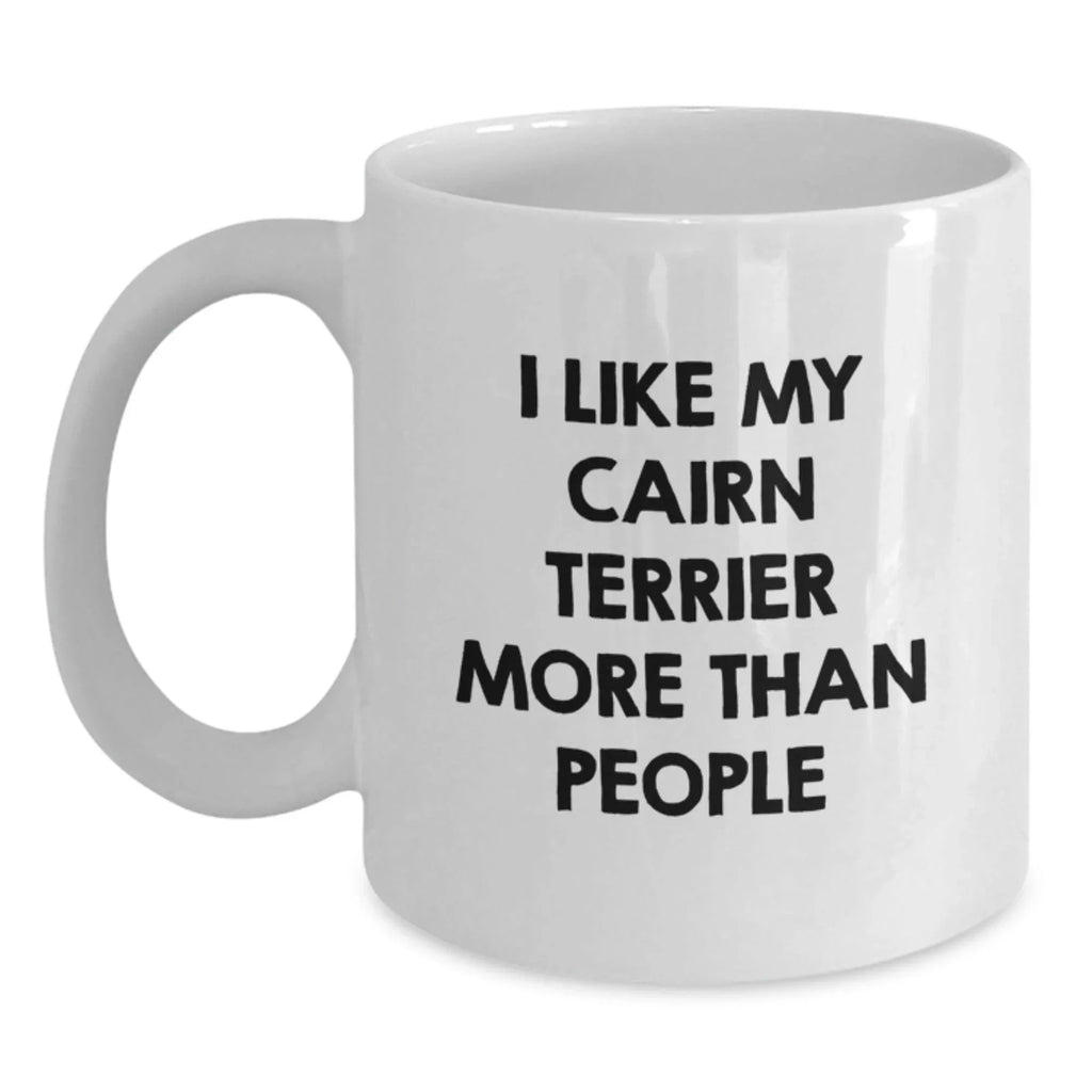 Funny Cairn Terrier Dog Gifts from Men for Cairn Terrier Dog Lovers on Valentine's White Coffee Mugs, White Coffee Mug for Cairn Terrier Dog Owners