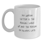 Gordon Setter Dog Lover Gifts from Friends for Men Funny White Coffee Mug, Birthday Unique Present - Main