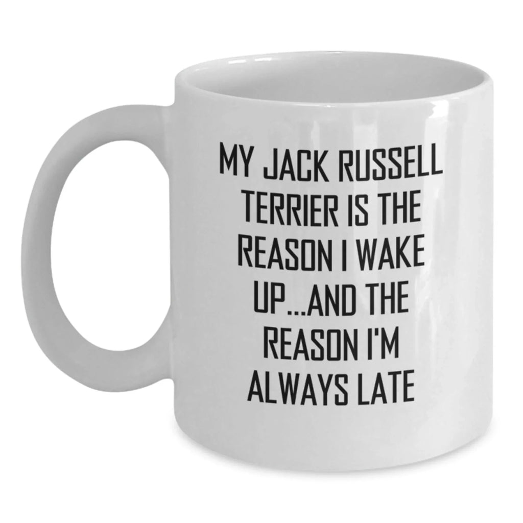 Funny Jack Russell Terrier Dog White Coffee Mug Gifts from Men, Women, Friends, and Family for Birthday Unique Presents