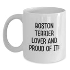 Boston Terrier White Coffee Mug Gift For Dog Lovers Valentines Day