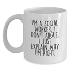 Social Worker Keepsake Ceramic White Mug for Him Birthday Gift - Main