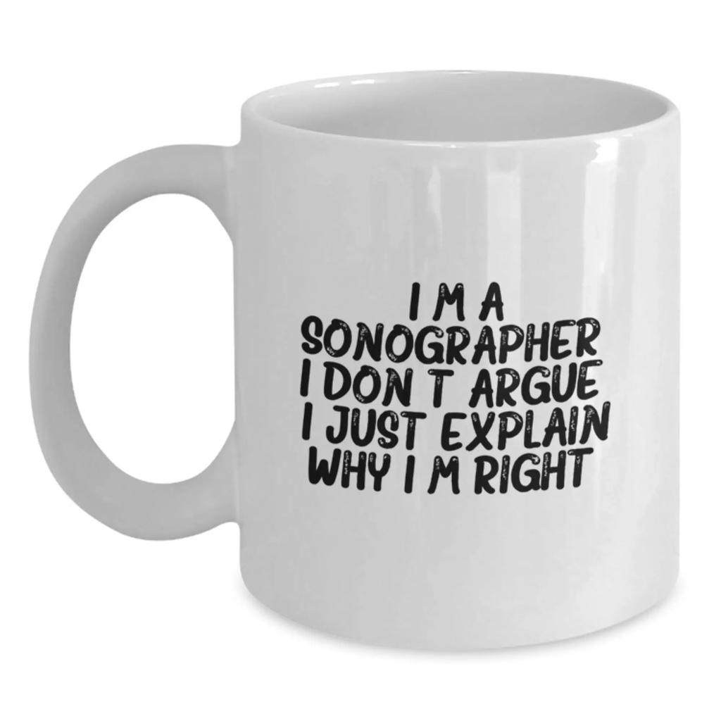 Sonographer Keepsake White Coffee Mug for Him Birthday Gift - Main