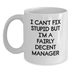 Funny White Coffee Mugs for Manager Gifts - Gifts from Men to Manager, Unique Christmas Unique Gifts for Men