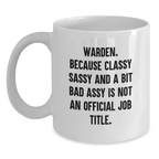 Warden Keepsake White Ceramic Mug 11oz for Him Birthday Gift Microwave - Main