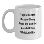 Birthday Gift Yoga Instructor Mug for Her White 11oz Present - Main