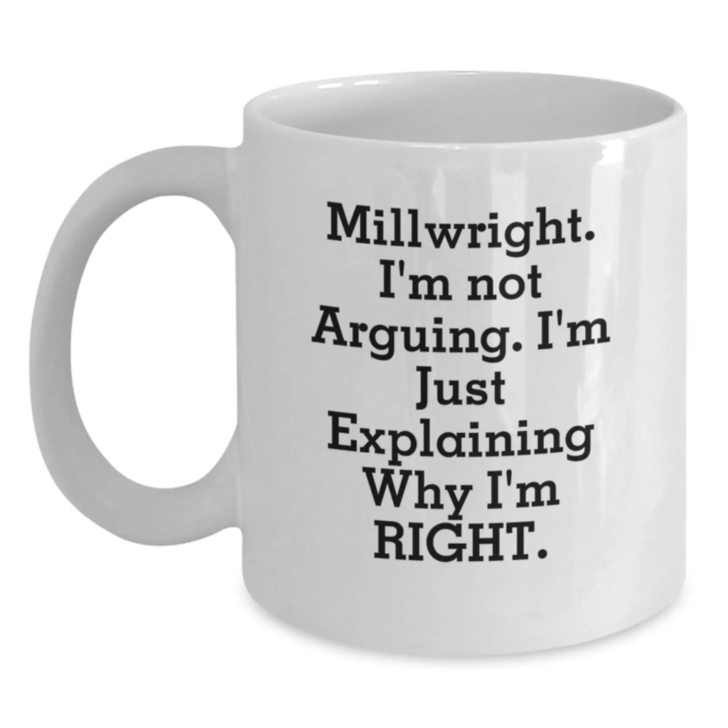 Millwright Keepsake Premium White Coffee Mug for Him Birthday Gift - Main