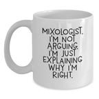 Mixologist Keepsake White Coffee Mug for Him Birthday Gift - Main