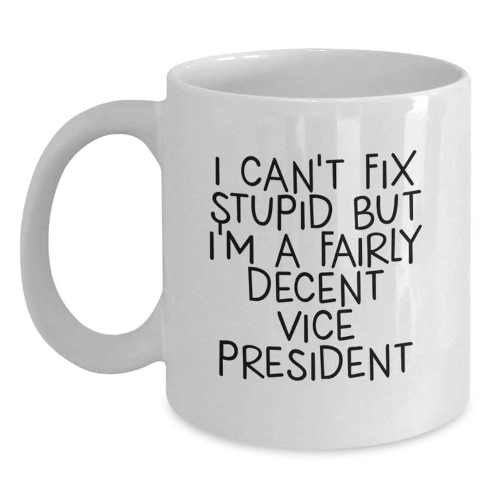Funny Vice President Gifts for Men, Cute White Coffee Mugs for Christmas Unique Gifts from Friends to Vice President