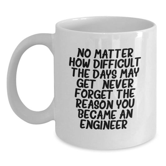 Funny Engineer White Coffee Mug, Engineer Gifts from Friends, Inspirational Quote for Christmas Unique Gifts for Men - Main