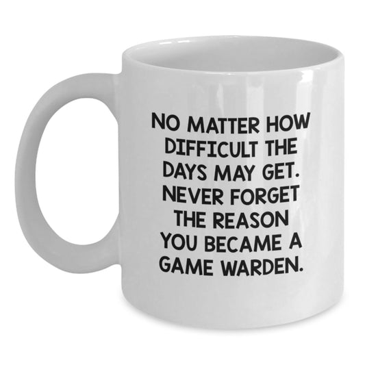 Funny Game Warden Gifts from Men to Friends for a Christmas Unique Present White Coffee Mug - Main