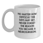 Funny Inspirational Gifts from Family to Neurosurgeon Men with Christmas Unique Mugs - Never Forget the Reason You Became a Neurosurgeon