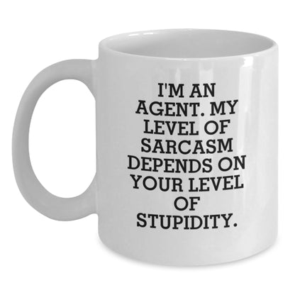 Funny Agent Gifts, White Coffee Mug for Agents, Sarcastic Quote, Gifts from Friends, Perfect for Agents - Main