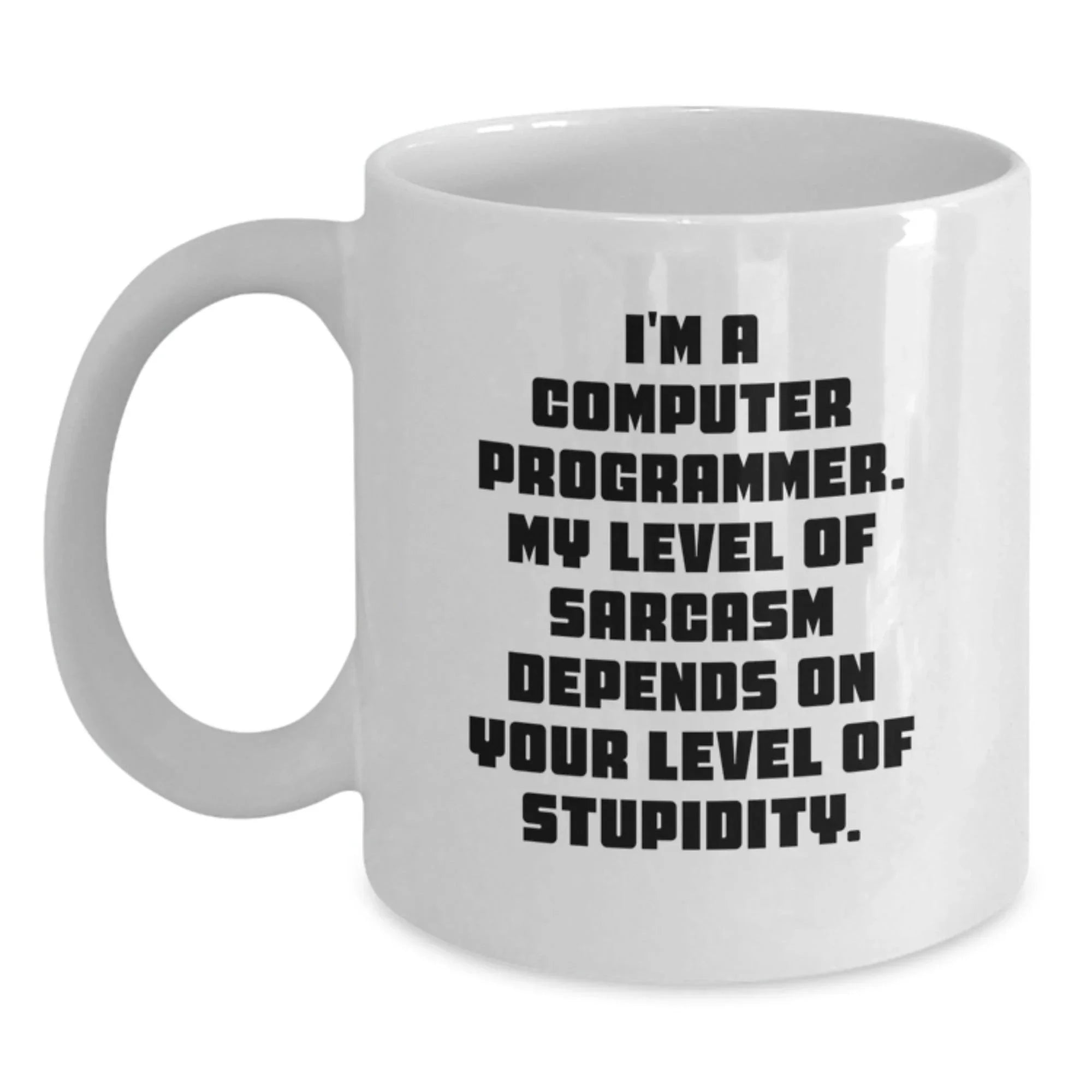 Funny Computer Programmer White Coffee Mug Gifts for Men from Friends, Sarcastic Humor, Perfect Christmas Unique