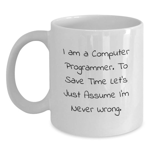 Funny Computer Programmer White Coffee Mugs Gifts for Friends Family Men Women from Coworkers - Main