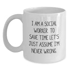 Funny Social Worker Christmas White Coffee Mug Gifts from Friends for Social Workers