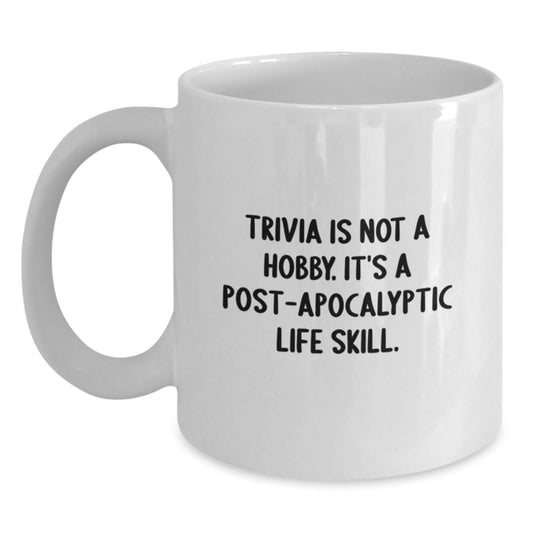 Trivia Enthusiast Gifts from Friends, Gifts for Trivia Lovers, Funny White Coffee Mug - Main