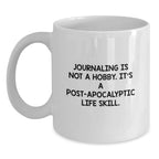 Funny Journaling Gifts for Friends, Unique White Coffee Mugs for Journaling Enthusiasts, Gifts from Family for Women, Men, Coworkers at Christmas