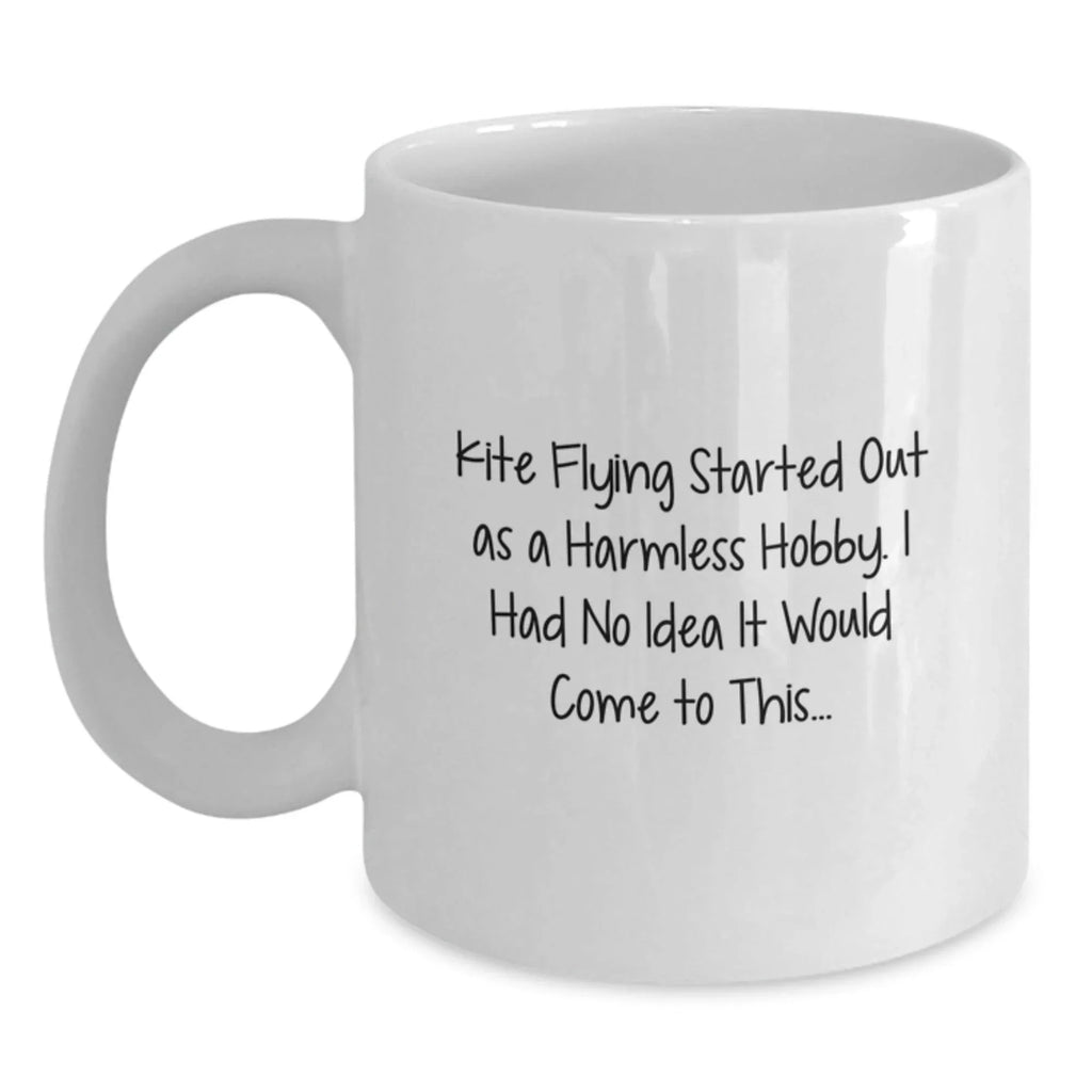 Funny Kite Flying Gifts from Men to Friends, White Coffee Mugs for Kite Flying Enthusiasts, Christmas Unique Treasures