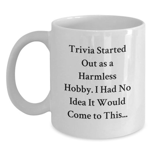 Trivia Gifts for Men from Friends - Funny White Coffee Mug for Graduation - Main