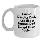 Director Dad Gifts Funny White Christmas Coffee Mugs, Perfect for Dad, Gifts from Family to Director, Director Appreciation