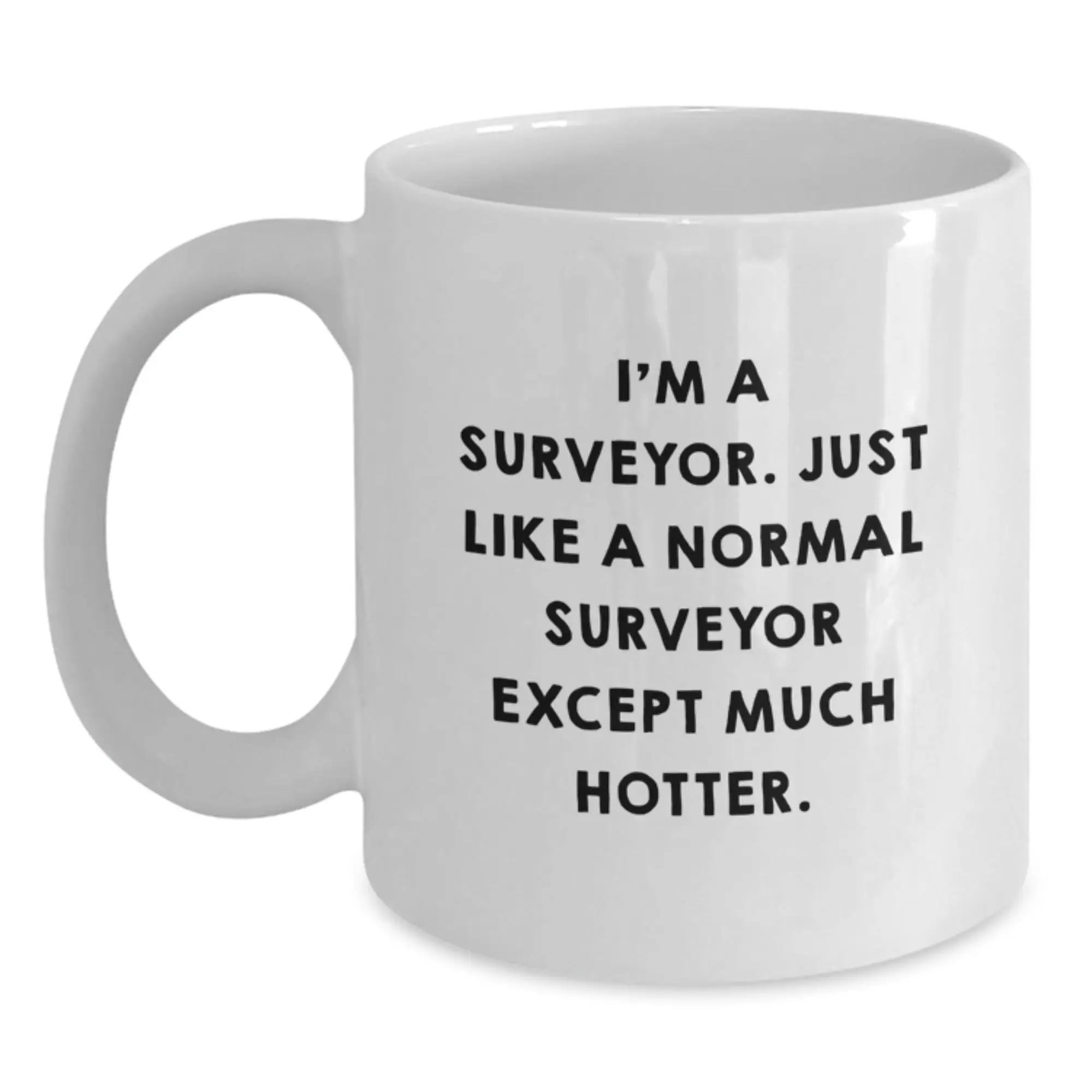 Funny Surveyor Gifts for Surveyor Enthusiasts, White Coffee Mug for Graduation Unique Gifts from Friends, Family, Coworkers - Main