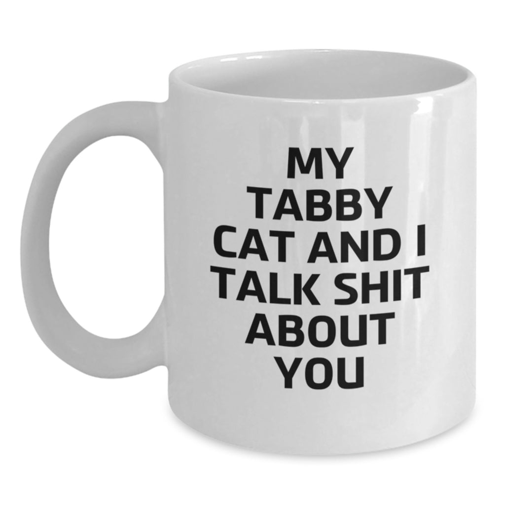Tabby Cat Keepsake Premium Ceramic White Mug for Him Christmas Gift - Main