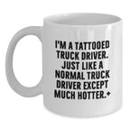 Funny Truck Driver White Coffee Mug Gifts for Men from Friends with Unique Christmas Mug