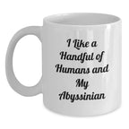 Funny Abyssinian Cat Gifts from Men to Friends, Unique White Coffee Mug for Abyssinian Cat Lovers at Christmas