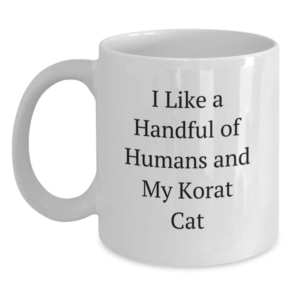 Korat Cat Lovers Gifts from Friends to Family, Funny White Coffee Mug for Birthday