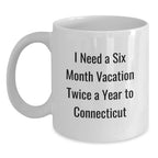 Funny Connecticut White Coffee Mug Gifts from Friends and Family for Christmas
