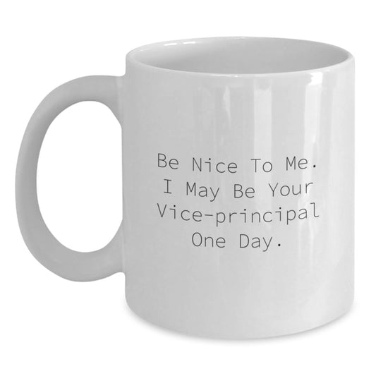 Funny Vice-Principal Humor Gifts from Friends for Her - White Coffee Mug, Inspirational Quote, Birthday Unique Gifts - Main