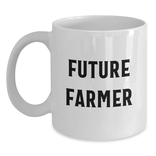 Funny Farmer Gifts from Friends for Christmas - White Coffee Mug - Future Farmer - Main