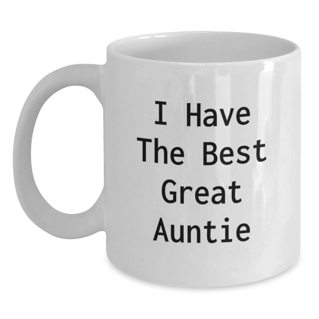 Funny Auntie Gifts from Men to Auntie, White Coffee Mug for Auntie Graduation Unique Gifts - Main