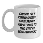 Funny Sheriff Gifts from Friends for Men, Unique White Coffee Mug, Christmas Unique Gifts