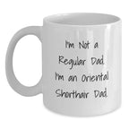 Oriental Shorthair Cat Dad Gifts for Men, Funny White Coffee Mug, Unique Valentine's Presents from Dad to Oriental Shorthair Cat Lover