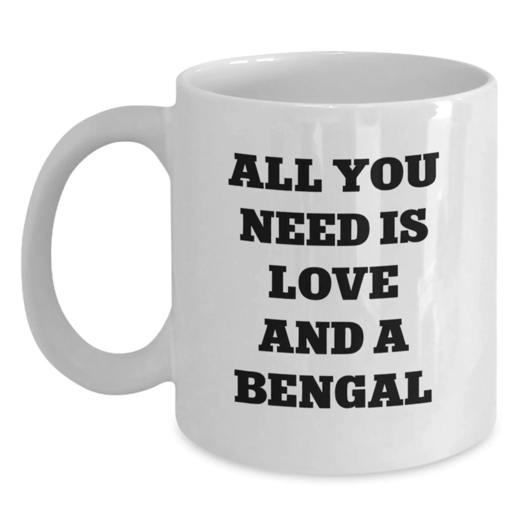 Bengal Cat Lover Gifts for Men - Funny White Coffee Mug, White
